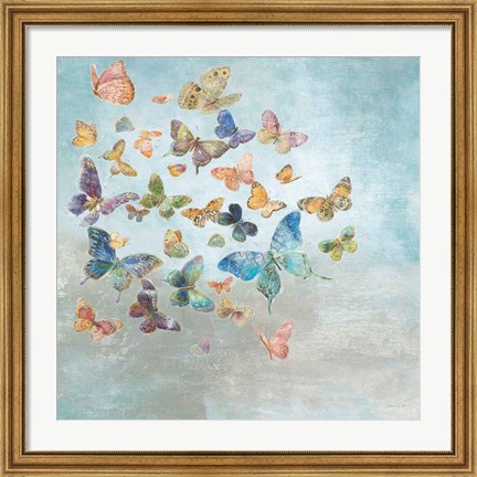 Framed Beautiful Butterflies v3 Square Print