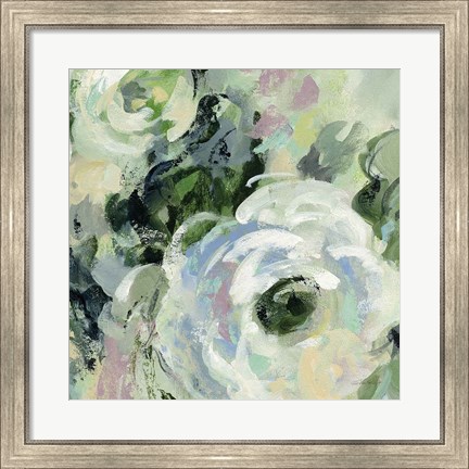 Framed Sage and Lavender Peonies III Print