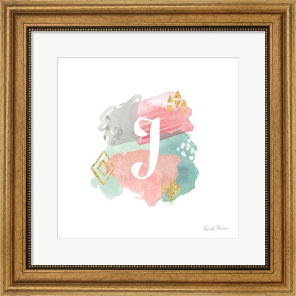 Framed Abstract Monogram J Print