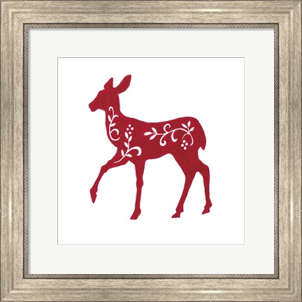 Framed Holiday Deer I Print