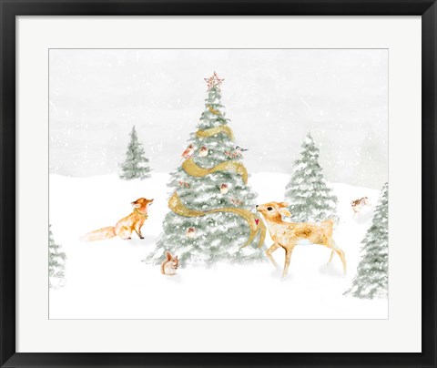 Framed Woodland Christmas I Print