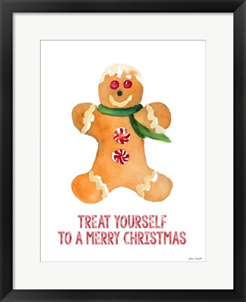 Framed Holiday Gingerbread Man II Print