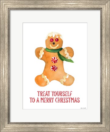 Framed Holiday Gingerbread Man II Print