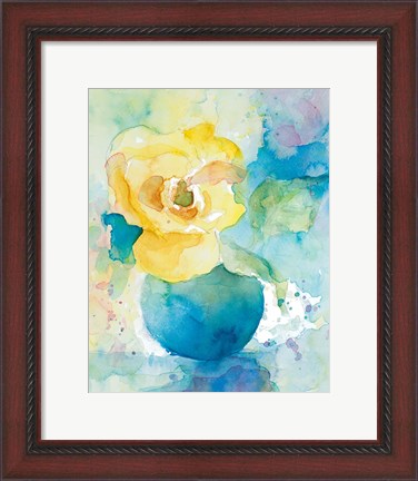Framed Abstract Vase of Flowers I Print