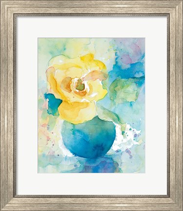 Framed Abstract Vase of Flowers I Print