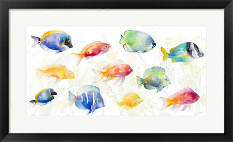 Framed School of Tropical Fish Print