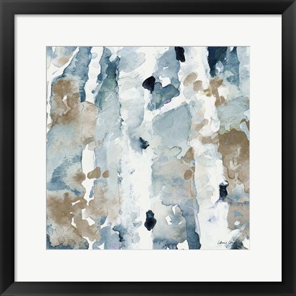 Framed Blue Upon the Hill Square II Print