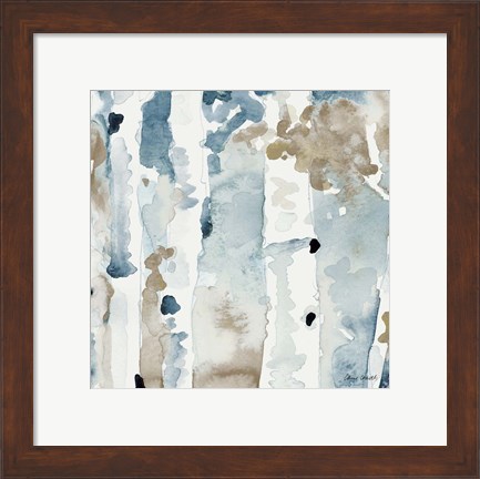 Framed Blue Upon the Hill Square III Print