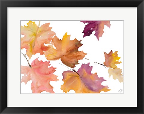 Framed Harvest Leaves I Print