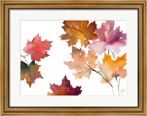 Framed Harvest Leaves II Print