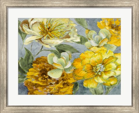 Framed Savvy with Yellow Succulents Print