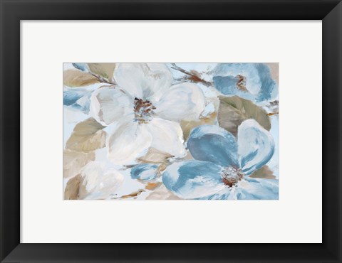 Framed Neutral Silently Bloom I Print