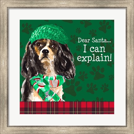 Framed Christmas Puppy II Print