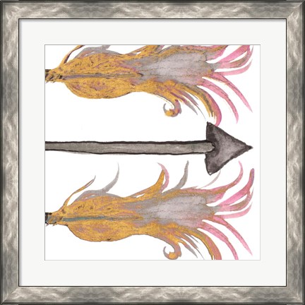 Framed Feathers And Arrows II Print