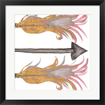 Framed Feathers And Arrows II Print