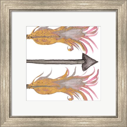 Framed Feathers And Arrows II Print