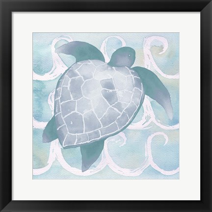 Framed Azure Sea Creatures II Print