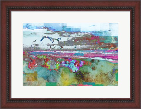 Framed Beach Day Birds Print