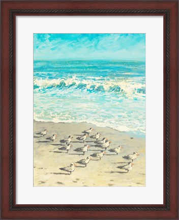 Framed Sandpiper Beach Party Print