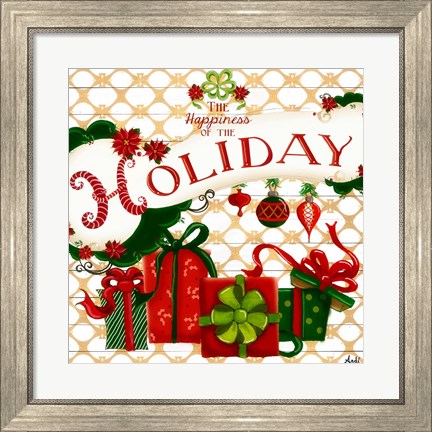 Framed Gold Christmas Cheer II Print