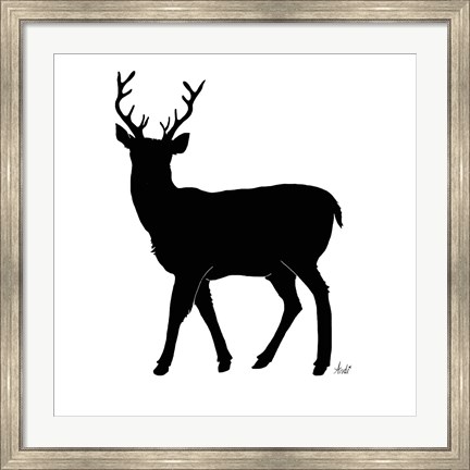 Framed Deer Silhouette Print