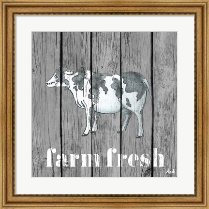 Framed Wood Farm Grey I Print