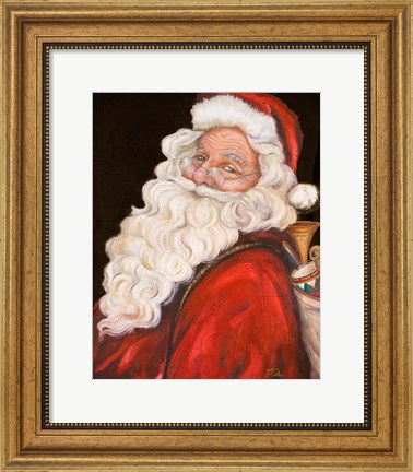 Framed Smiling Santa Print