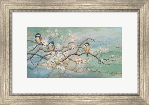 Framed Spring Branch with Birds Print