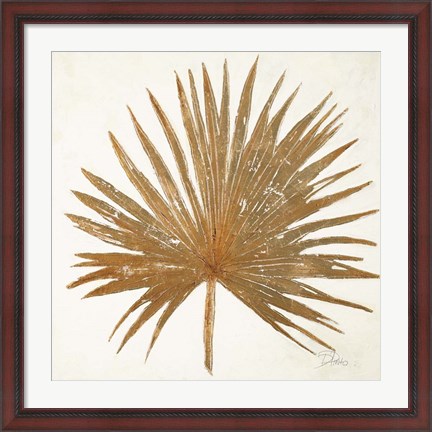 Framed Golden Leaf Palm I Print