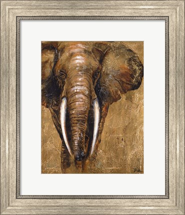 Framed Gold Elephant Print