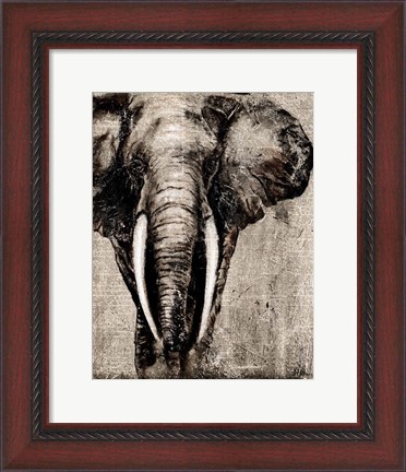 Framed Elephant on Newspaper Print