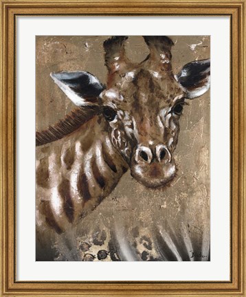 Framed Giraffe on Print Print