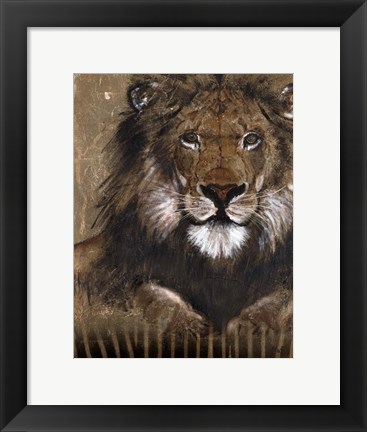 Framed Brown Lion Print