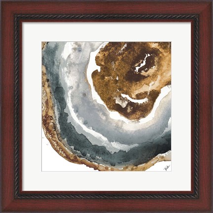 Framed Gray and Gold Agate I Print
