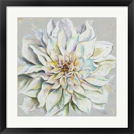 Framed Grey Dahlias II Print