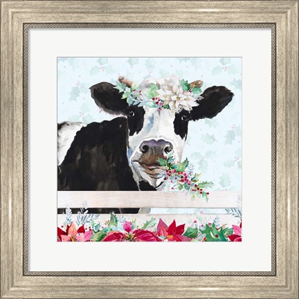 Framed Holiday Crazy Cow Print