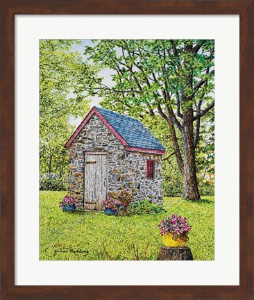 Framed Spring at the Springhouse Print