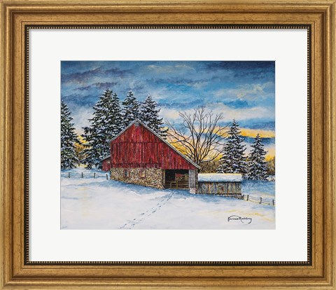 Framed Stovers Mill Barn Print