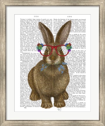 Framed Rabbit and Flower Glasses Print