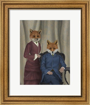 Framed Fox Couple Edwardians Print