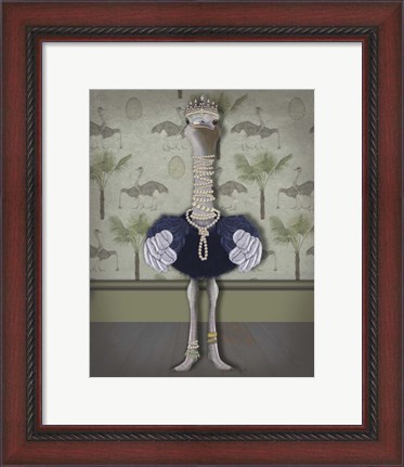 Framed Ostrich and Pearls, Full Print