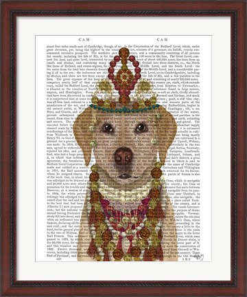 Framed Yellow Labrador and Tiara, Portrait Print