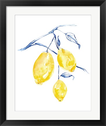 Framed Watercolor Lemons I Print