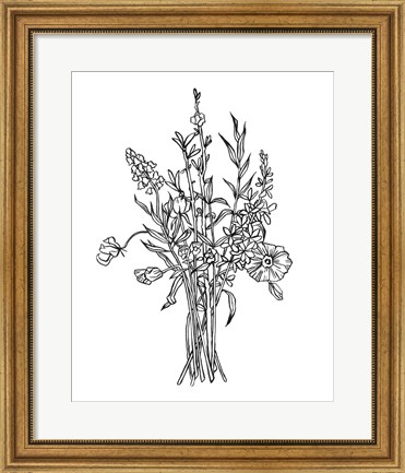 Framed Black &amp; White Bouquet IV Print