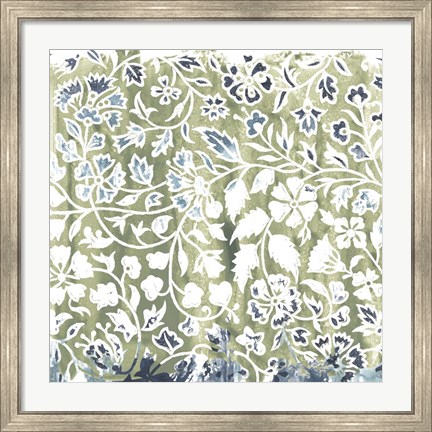 Framed Flower Stone Tile I Print