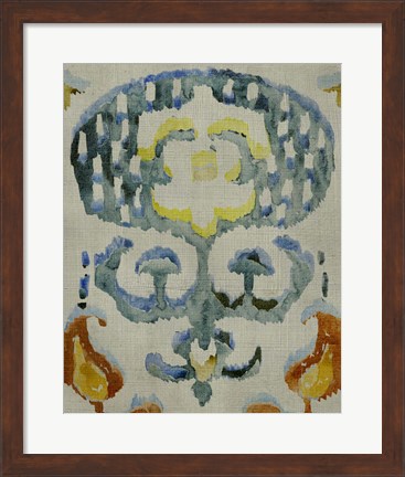 Framed Bohemian Ikat I Print