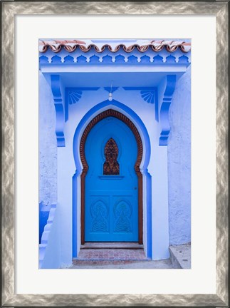 Framed Morocco, Chefchaouen A Traditional Door Print