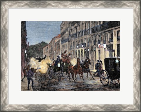 Framed Attack On Isabella II (1830-1904) And King Francis Of Spain (1822-1902) Madrid Print