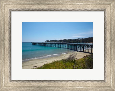 Framed Jetty And William Randolph Hearst Memorial Beach, California Print