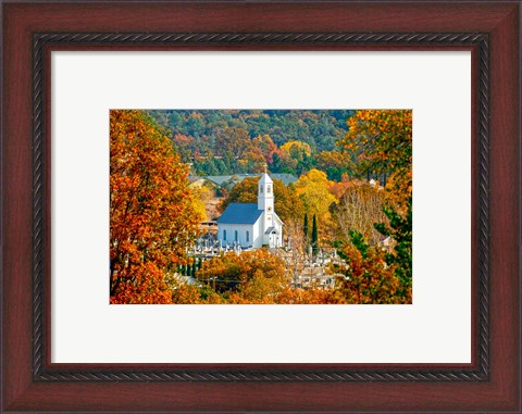 Framed St Sava Serbian Church In Autumn Print